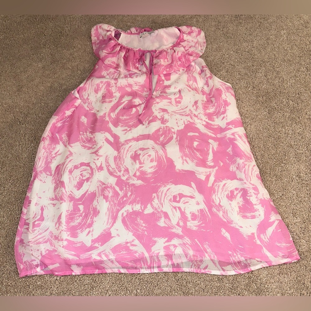 Loft floral sleeveless blouse. Size L